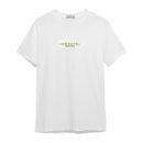 CLASSIC WARM WHITE EMBROIDERY TEE - KHAKI