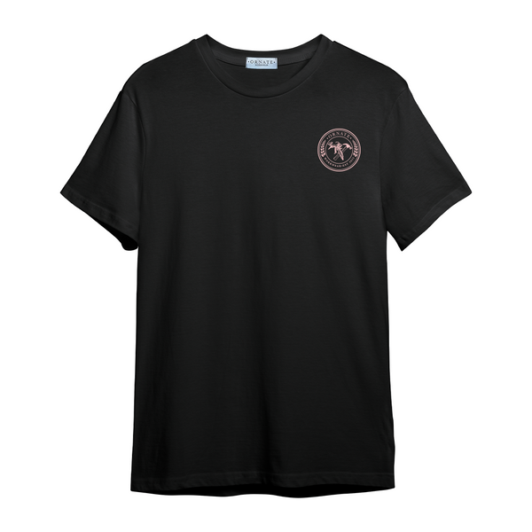 THE ORIGINAL BLACK TEE - PINK LOGO