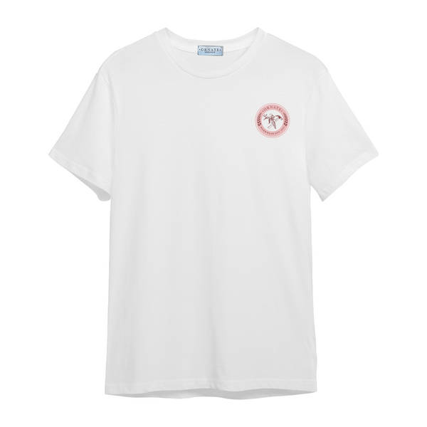 THE ORIGINAL WHITE TEE - PINK LOGO